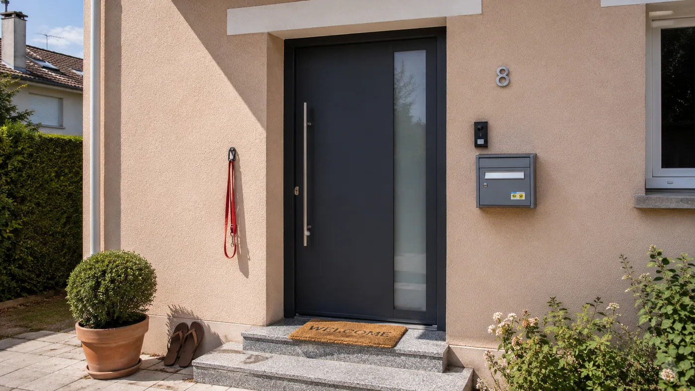 Porte d'entrée aluminium à Cergy